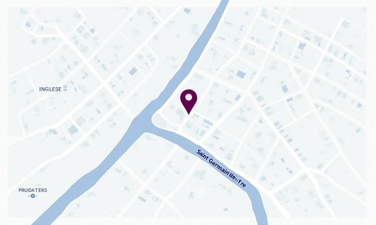 Carte de Paris indiquant l'emplacement de l'atelier Pur Design au 17 Rue de Sèvres