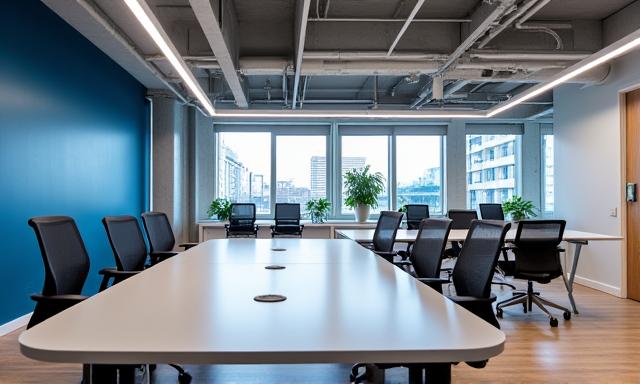 Bureau d'entreprise moderne à Lyon avec touches Bauhaus