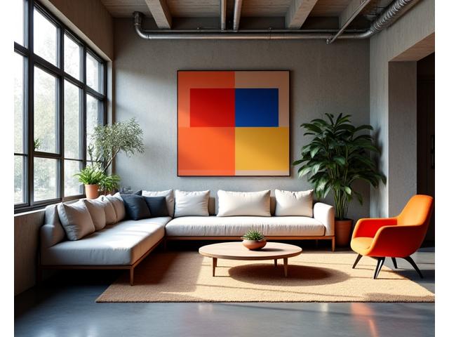 Loft industriel moderne avec mobilier Bauhaus