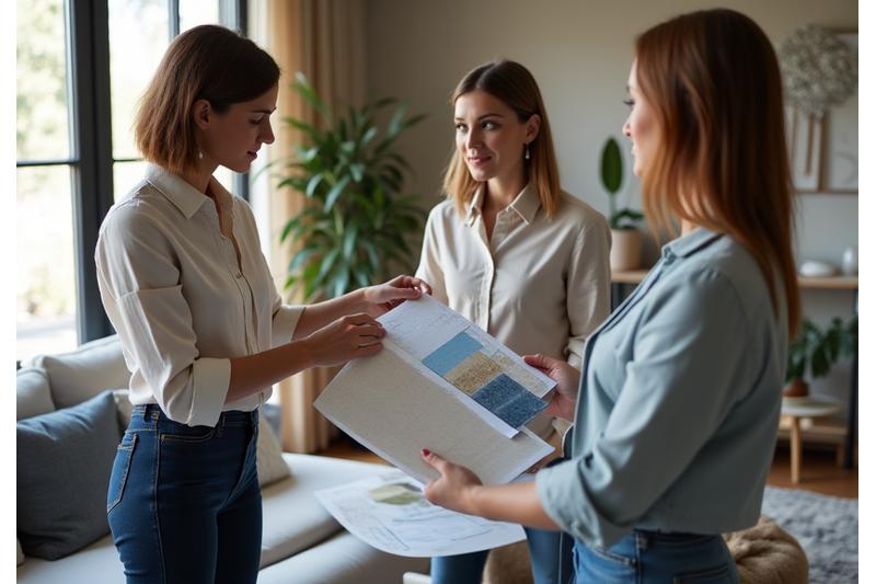 Consultation en design d'intérieur, échantillons de matériaux