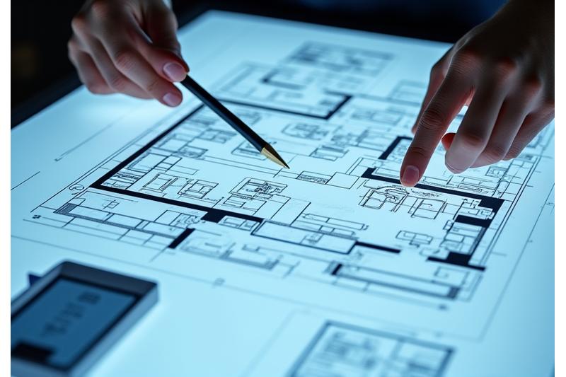 Plan d'étage avec agencement de meubles optimisé